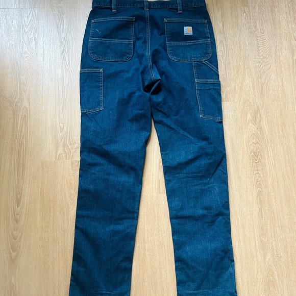 Carhartt Jeans Mens 36x34 Blue Double Knee Rugged Relaxed Fit Pants Jeans - Picture 6 of 7